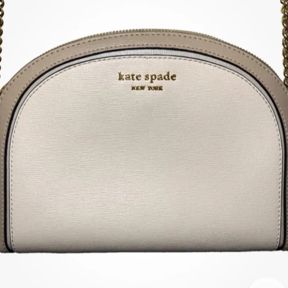 kate spade Tan and Cream Leather Round Crossbody Bag